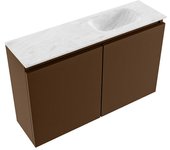 Mondiaz ture-dlux 80cm mueble fondo reducido rust. eden lavabo posición derecho opalo. 1 orificio.