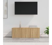 Mueble de tv | mueble de salón | mesa de tv madera contrachapada color roble 80x34x30 cm cfw72170