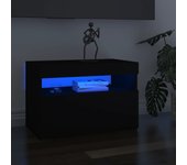 Mueble de tv | mueble de salón | mesa de tv con luces led negro 60x35x40 cm cfw86314