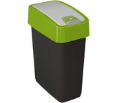 Cubo de la basura premium con tapa abatible, tacto suave, 10 l, magne, verde
