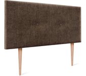 Dhome cabecero de lana natural con botones 105x105cm con patas camas 105 - marrón