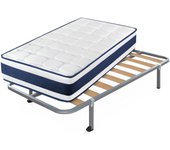 Colchón viscoelástico tresor + somier hades con 4 patas cuadradas de 32 cm | medidas: 105x200 cm