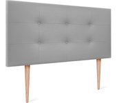 Dhome cabecero de polipiel capitoné 110x115cm con patas camas 105 - gris claro