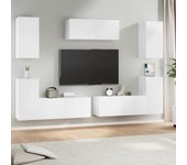 Set de 7 piezas muebles para tv | mueble de salón | mesa de tv madera contrachapada blanco cfw69461