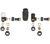 Calentador de agua inclinado termostático axial negro/dorado pex/eslabón de radiador de cobre