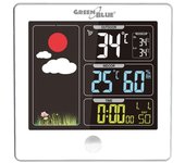 Estación meteorológica inalámbrica exterior sensor alarma pantalla colorida verde azul gb521w