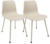 Pack de 2 sillas de diseño moderno fabricadas en polipropileno para comedor - 80 x 44,5 x 54 cm - beige