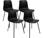 Pack de 4 sillas de diseño moderno fabricadas en polipropileno para comedor - 80 x 44,5 x 54 cm - negro