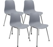 Pack de 4 sillas de diseño moderno fabricadas en polipropileno para comedor - 80 x 44,5 x 54 cm - gris