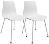 Pack de 2 sillas de diseño moderno fabricadas en polipropileno para comedor - 80 x 44,5 x 54 cm - blanco