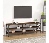 Mueble de tv | mueble de salón | mesa de tv madera contrachapada marrón roble 160x40x50 cm cfw20357