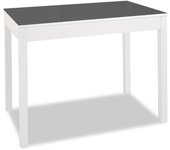 Mesa de cocina fija - alto 92 cm - estructura color blanca - tapa cristal color grafito