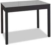 Mesa de cocina fija - alto 92 cm - estructura color negra - tapa cristal color gris