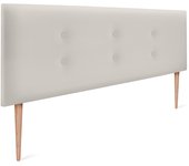 Dhome cabecero de polipiel con 2 hileras de botones 145x105cm con patas camas 135/140 - blanco hueso