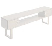 Max -mueble tv, mesa de televisión, acabado color blanco. medidas: 110 x 40 x 30 cm.