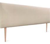 Dhome cabecero de polipiel liso 150x105cm con patas camas 150 - beige