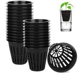 Paquete de 50 macetas de red de 2 pulgadas, vasos de suministros hidropónicos, maceta de red resistente de malla ranurada para jardín