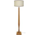 Columbus - lámpara de pie redondo madera natural y crema
