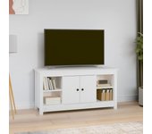 Mueble para tv | mueble de salón | mesa de tv de madera maciza de pino blanco 103x36,5x52 cm cfw44204