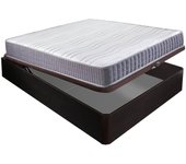 Colchón visco line 19 cm firmeza alta suavidad y económico + canapé abatible madera 3d transpirable altura 34 cm - 90x190 cm - wengue