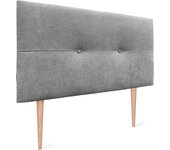 Dhome cabecero de tela aqualine con botones 95x105cm con patas camas 90 - gris