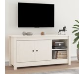 Mueble para tv | mueble de salón | mesa de tv de madera maciza de pino blanco 103x36,5x52 cm cfw65016
