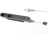 Allocacoc powerbar usb base múltiple 2 salidas ac gris, blanco