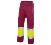 Velilla pantalón bicolor forrado av 3xl granate/amarillo flúor