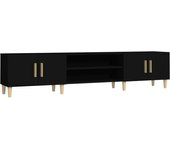 Mueble tv negro 180x31,5x40 cm de madera contrachapada
