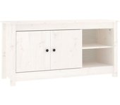 Mueble tv blanco 103x36,5x52 cm madera maciza de pino