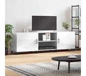 Mueble de tv | mueble de salón | mesa de tv madera de ingeniería blanco brillante 150x30x50 cm cfw44847