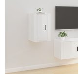 Mueble para tv de pared | mueble de salón | mesa de tv blanco brillante 40x34,5x60 cm cfw54673