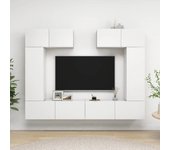 Set de 6 piezas muebles de tv | muebles de salón tv | conjunto salón madera de ingeniería blanco cfw38343