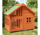 Caseta para perros | perrera madera maciza de pino marrón 96x60,5x87 cm cfw783487