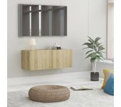 Mueble para tv | mueble de salón | mesa de tv madera contrachapada color roble 80x30x30 cm cfw81122