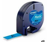 Cinta laminada para rotuladoras dymo 91205 12 mm letratag® negro azul (10 unidades)