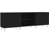 Mueble tv negro 150x30x50 cm de madera contrachapada