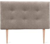 Dhome cabecero de tela aqualine capitoné 110x115cm con patas camas 105 - tierra