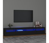 Mueble de tv | mueble de salón | mesa de tv con luces led negro 240x35x40 cm cfw21387