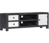 Mueble para tv | mueble de salón | mesa de tv tallado a mano mango gris blanco 120x30x40 cm cfw54392