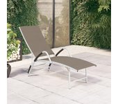 Sillón gris topo de textileno y aluminio