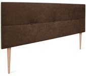 Dhome cabecero de tela aqualine con botones 150x105cm con patas camas 150 - marrón
