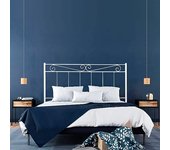 Cabecero de forja valenciano,, color blanco cabezal para cama de 135 cm, cama matrimonio (140 cm x 125 )