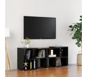 Mueble de tv | mueble de salón | mesa de tv madera contrachapada negro brillante 104x30x52 cm cfw97039