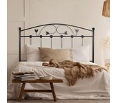 Cabecero de forja manchego, color negro cabezal para cama de 105 cm, cama juvenil (110 cm x 125 )