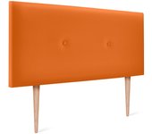 Dhome cabecero de polipiel liso con botones 105x105cm con patas camas 105 - naranja