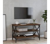 Mueble para tv | mueble de salón | mesa de tv madera contrachapada marrón roble 80x40x50 cm cfw47205