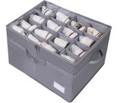 Organizador de zapatos para armario, se adapta a 16 pares, caja de zapatos grande que ahorra espacio con tapa transparente, gris