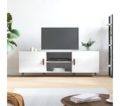Mueble de tv | mueble de salón | mesa de tv madera de ingeniería blanco brillante 150x30x50 cm cfw42401