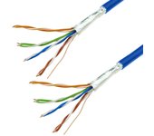 Bobina cable ftp de categoría 5e 24awg de material rígido de color azul 100m